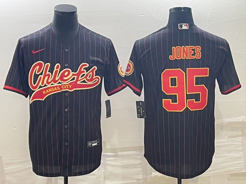 Men's Kansas City Chiefs Chris Jones #95 Black Jersey Joint Edition